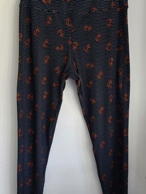 LuLaRoe Navy Anchor Print Leggings TC